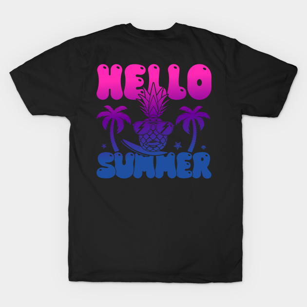 Summer Hello Summer Welcome Pineapple Palm Tree Beach by QualityDesign